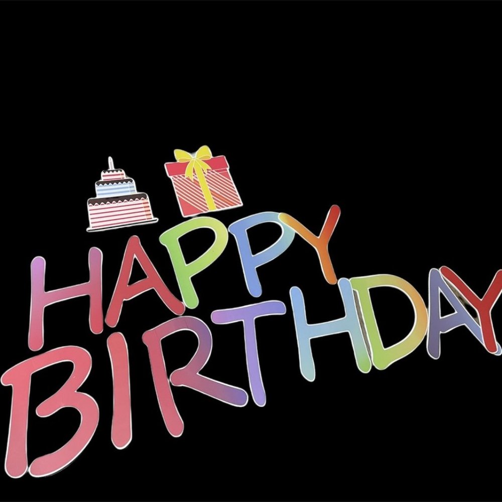 Happy Birthday Yard Sign With Stakes approx.15” Large Colorful Lawn Letters